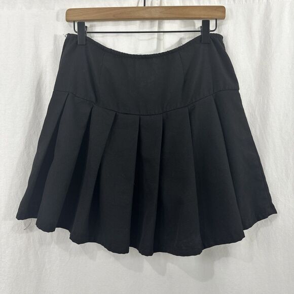 Hot Topic Corset Lace Up Pleated Black Mini Skirt Size XL Kawaii Punk Emo - Picture 2 of 9